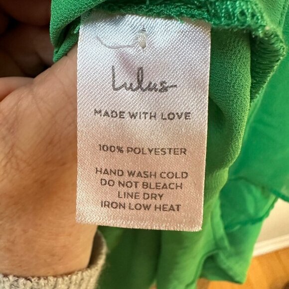 Lulus Green Button-Down Long Sleeve Shirt Pockets Career Work Women's Size‎ S - Picture 7 of 7